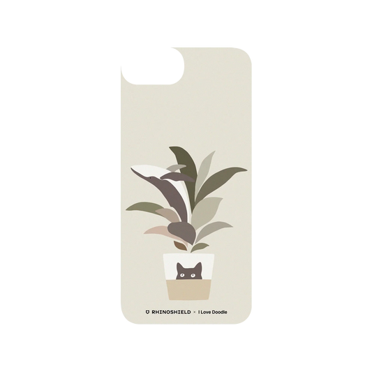 RHINOSHIELD X I Love Doodle SolidSuit iPhone 8 Case - Cat and Plant - A Leaf of a Whale