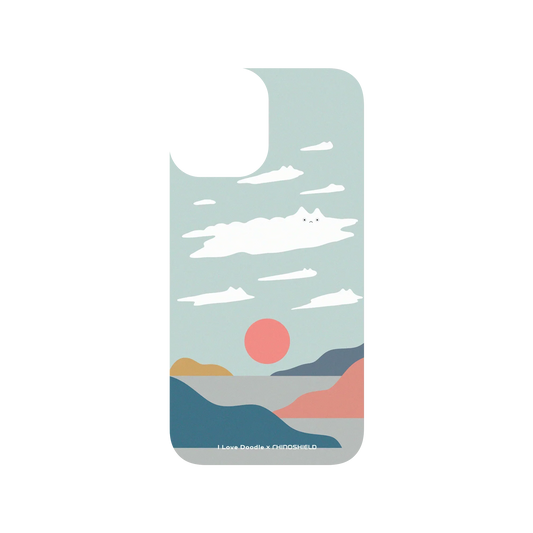 RHINOSHIELD X I Love Doodle SolidSuit iPhone 12 mini Case - Cat Landscape - Cloud