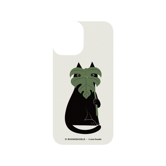 RHINOSHIELD X I Love Doodle SolidSuit iPhone 12 mini Case - Cat and Plant - Monstera