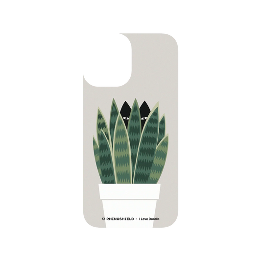 RHINOSHIELD X I Love Doodle SolidSuit iPhone 12 mini Case - Cat and Plant - Sneak Plant