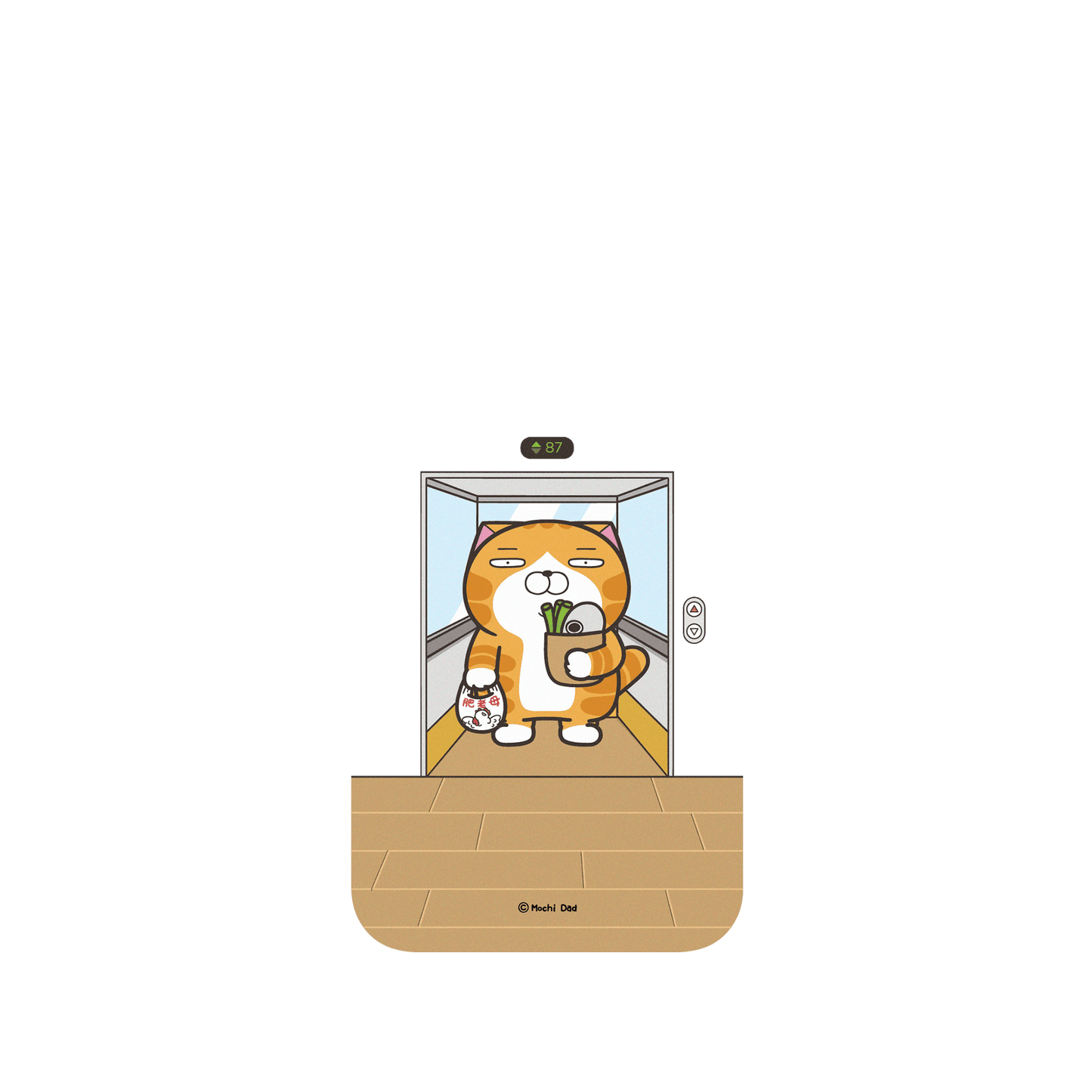 iPhone 12 犀牛盾SolidSuit聯名設計款防摔背蓋手機殼 白爛貓 - 電梯款