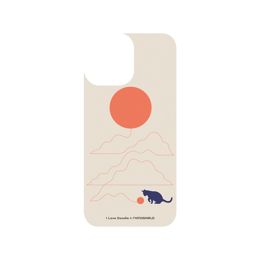 RHINOSHIELD X I Love Doodle SolidSuit iPhone 13 Pro Max Case - Cat Landscape - Hairball