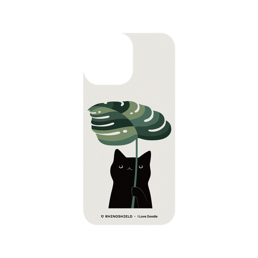 RHINOSHIELD X I Love Doodle SolidSuit iPhone 13 Pro Max Case - Cat and Plant - Umbrella