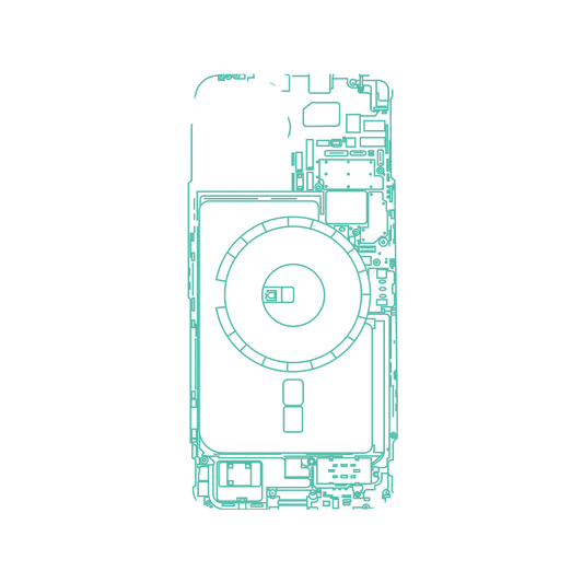 RHINOSHIELD X JOCR SolidSuit iPhone 13 Case - Inside an iPhone 13 - Green