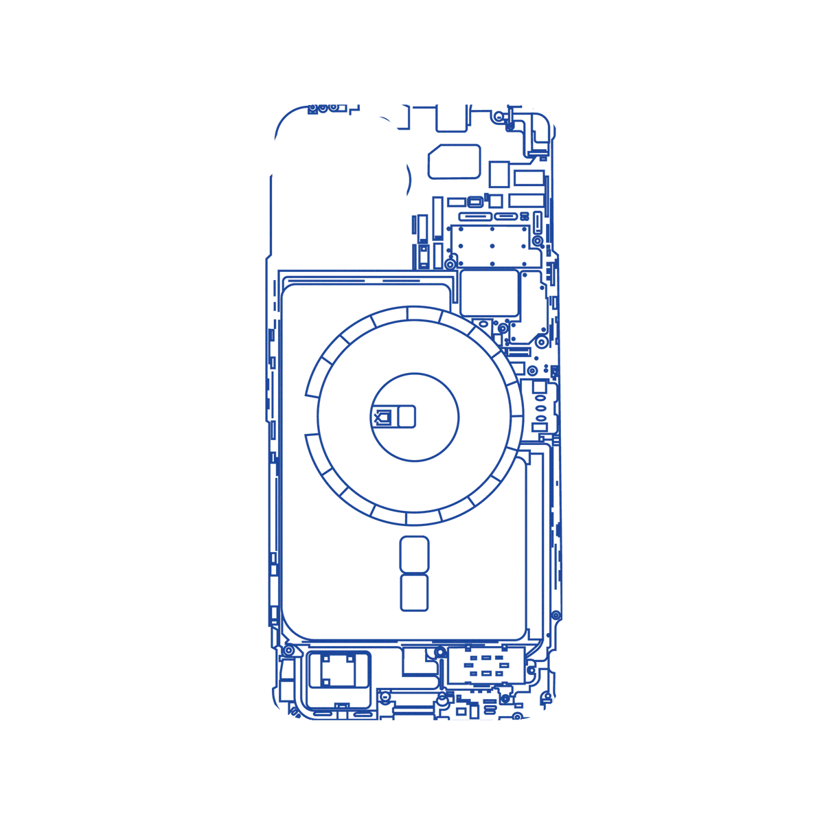 RHINOSHIELD X JOCR SolidSuit iPhone 13 Case - Inside an iPhone 13 - Blue