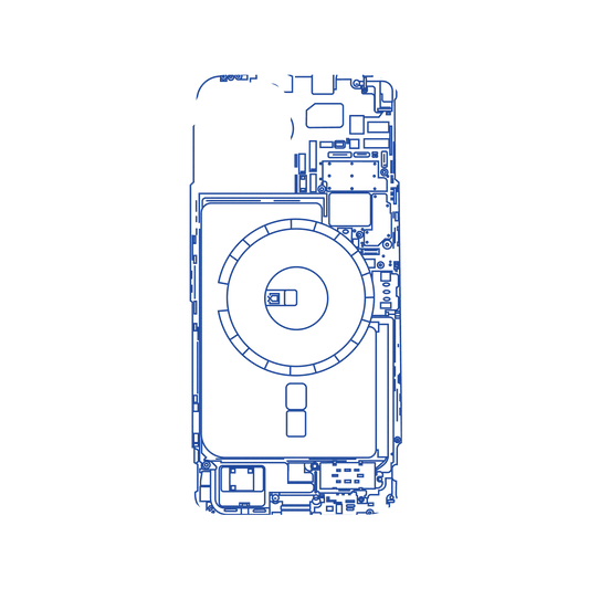 RHINOSHIELD X JOCR SolidSuit iPhone 13 Case - Inside an iPhone 13 - Blue