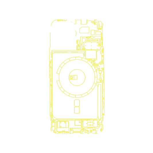 RHINOSHIELD X JOCR SolidSuit iPhone 13 Case - Inside an iPhone 13 - Yellow