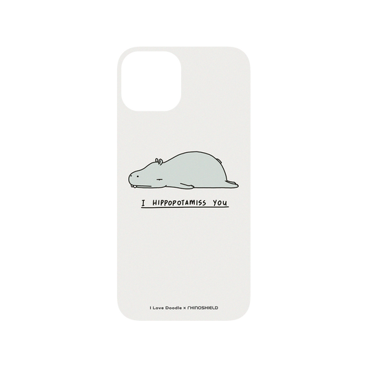 RHINOSHIELD X I Love Doodle SolidSuit iPhone 13 Case - I Hippopotamiss You
