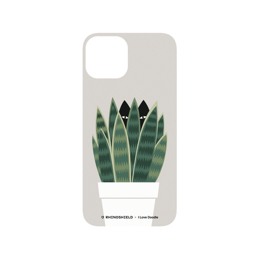 RHINOSHIELD X I Love Doodle SolidSuit iPhone 13 Case - Cat and Plant - Sneak Plant