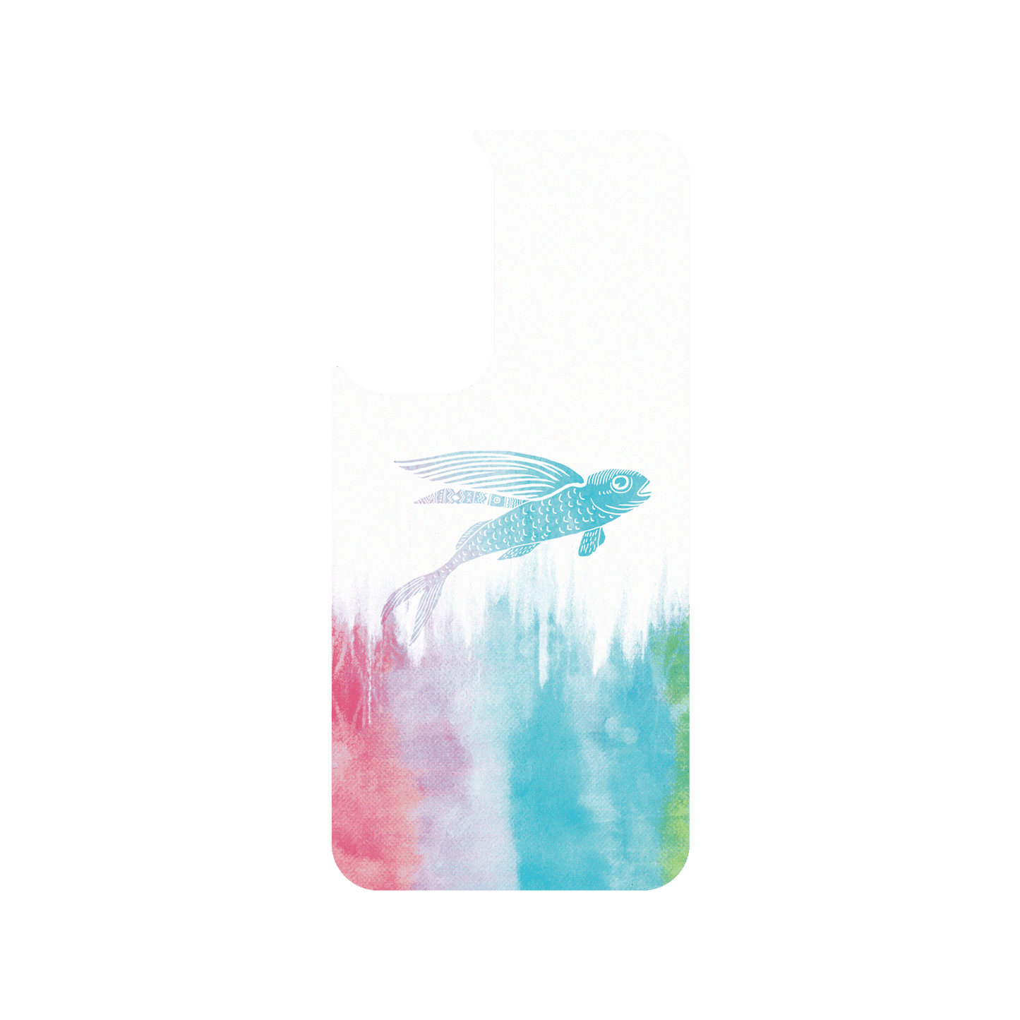 RHINOSHIELD X WasangShow SolidSuit Samsung Galaxy A54 Case - Flying Fish in Waves (Rainbow)